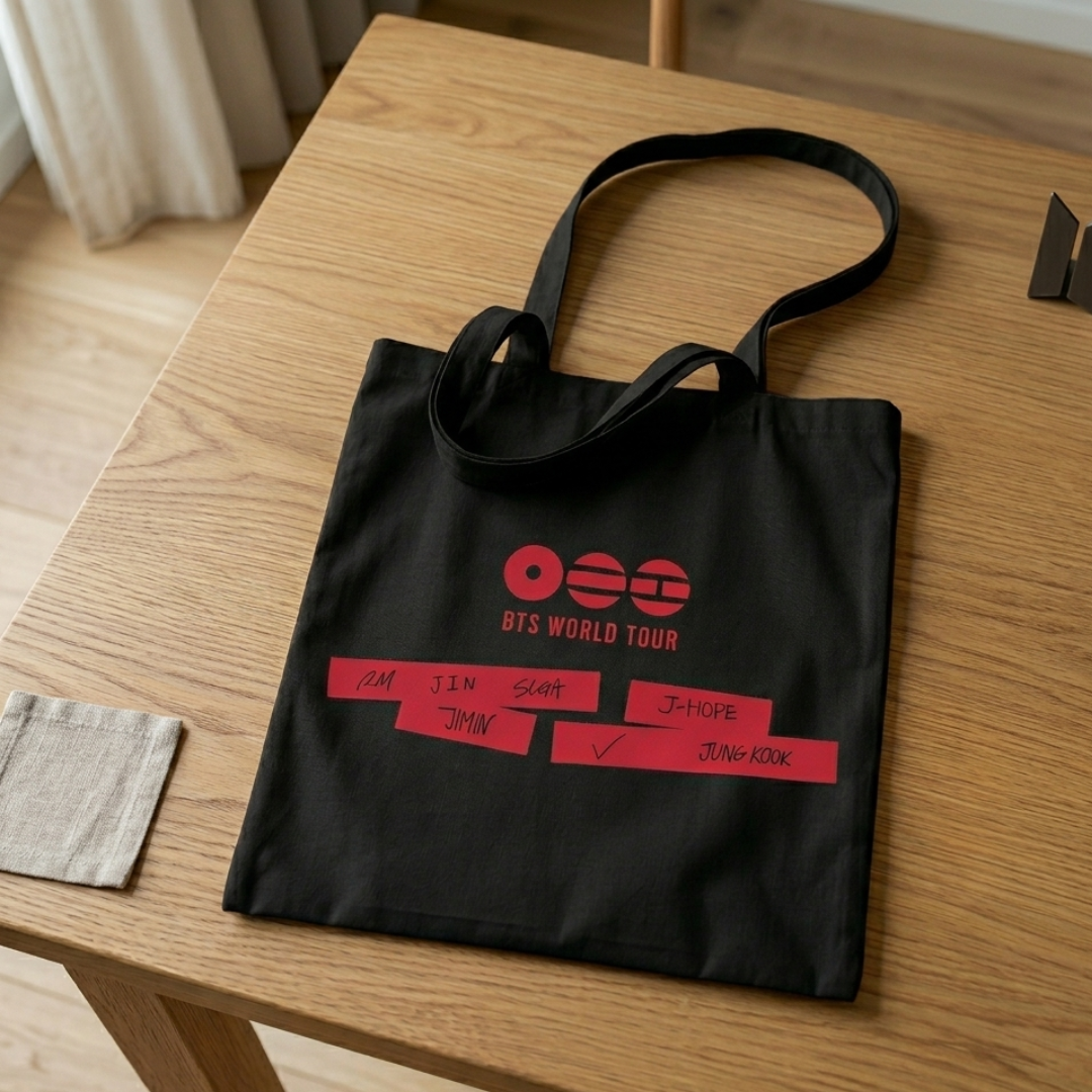 K-Pop Style Tote Bag, Minimalist Design Inspired by Arirang Album, High-Quality Fanmade Accessory for Concerts, Events, Perfect Gift for Army