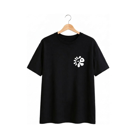 Camiseta Negra CORTIS – Camiseta de Algodón con Isotipo en el Pecho