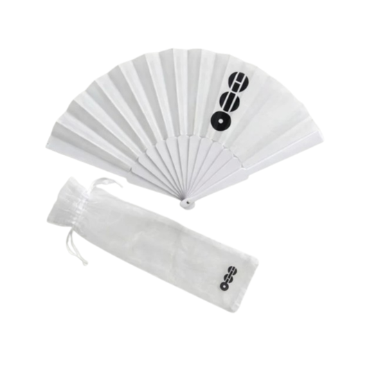 Abanico Arirang Blanco y Negro con Funda Protectora – Accesorio de Colección para el Fandom