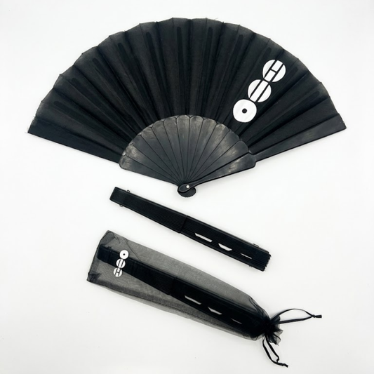 Abanico temático coreano Arirang Merch - Abanico Plegable Negro Arirang (Folding Fan) + Funda protectora - K-pop