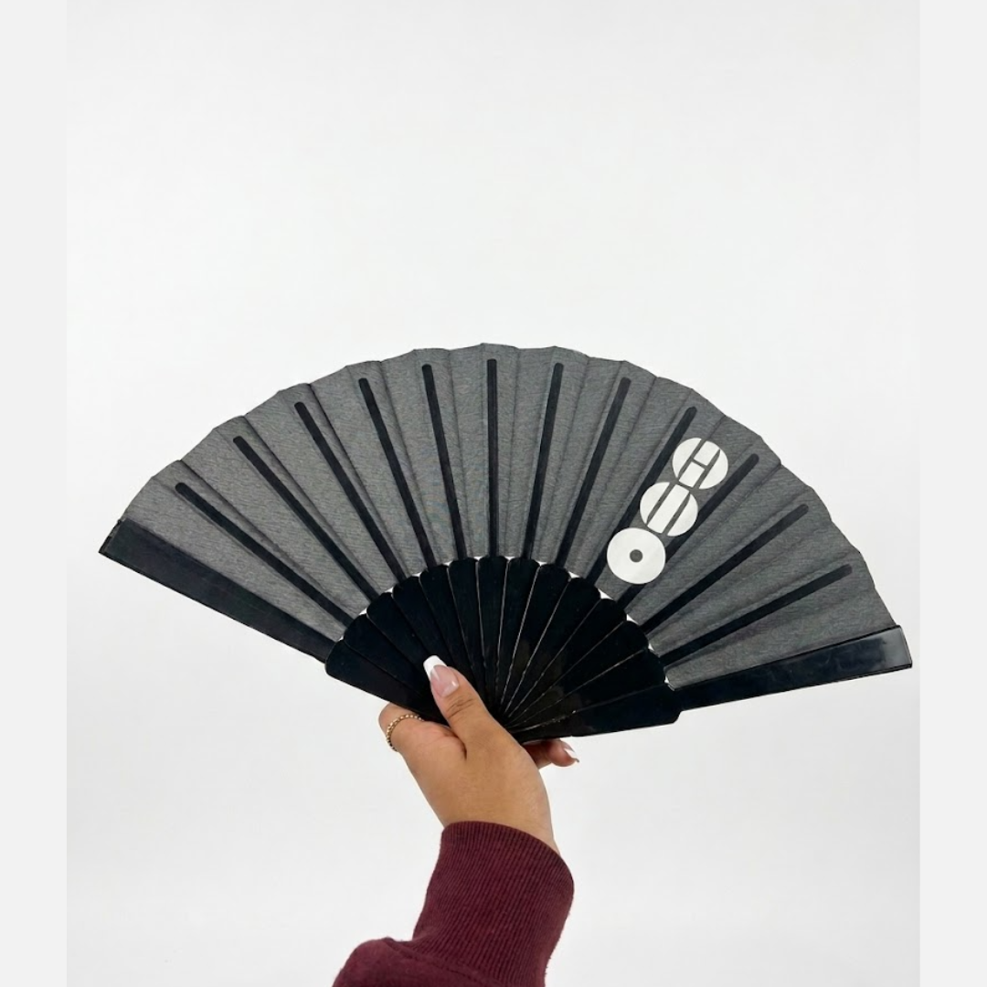 Abanico temático coreano Arirang Merch - Abanico Plegable Negro Arirang (Folding Fan) + Funda protectora - K-pop