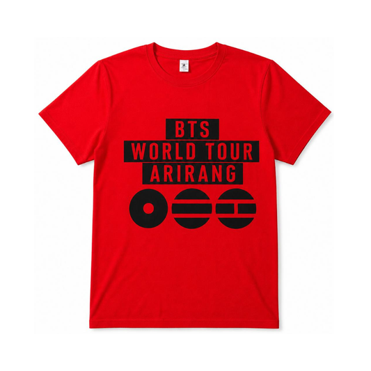 Camiseta Roja BTS World Tour Arirang | Diseño Fanmade Unisex K-Pop